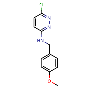 Chemical structure of 6-chloro-N-(4-methoxybenzyl)pyridazin-3-amine , CAS 512803-51-9, AChemBlock AD250456