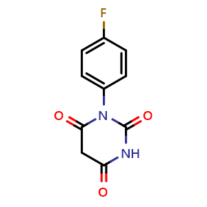 Chemical structure of 1-(4-fluorophenyl)-1,3-diazinane-2,4,6-trione , CAS 19136-41-5, AChemBlock AD250462