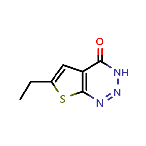 Chemical structure of 6-ethyl-3H,4H-thieno[2,3-d][1,2,3]triazin-4-one , CAS 2703756-41-4, AChemBlock AD250506