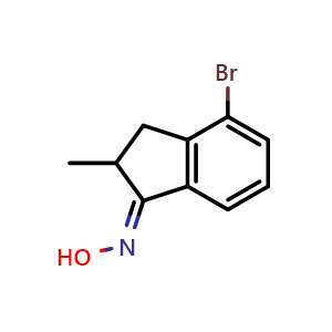 Chemical structure of N-[(1E)-4-bromo-2-methyl-2,3-dihydro-1H-inden-1-ylidene]hydroxylamine , CAS 2379973-89-2, AChemBlock AD250523