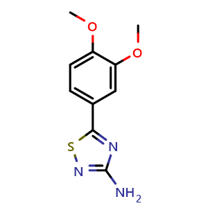Chemical structure of 5-(3,4-dimethoxyphenyl)-1,2,4-thiadiazol-3-amine , CAS 1086385-71-8, AChemBlock AD250540