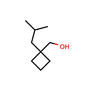 Chemical structure of (1-isobutylcyclobutyl)methanol , CAS 433219-79-5, AChemBlock AD250544