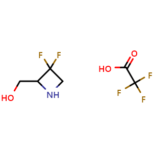 Chemical structure of (3,3-difluoroazetidin-2-yl)methanol;2,2,2-trifluoroacetic acid , CAS 2955561-36-9, AChemBlock AD250545