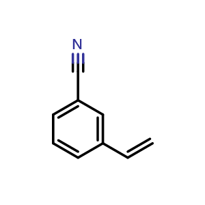 Chemical structure of 3-ethenylbenzonitrile , CAS 5338-96-5, AChemBlock AD250550