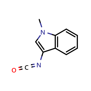 Chemical structure of 3-Isocyanato-1-methyl-1H-indole , CAS 124808-78-2, AChemBlock AD250555