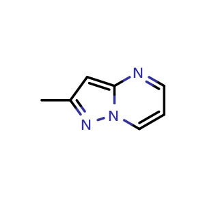 Chemical structure of 2-methylpyrazolo[1,5-a]pyrimidine , CAS 78562-32-0, AChemBlock AD250559
