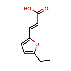 Chemical structure of (2E)-3-(5-ethylfuran-2-yl)prop-2-enoic acid , CAS 1310567-98-6, AChemBlock AD250566