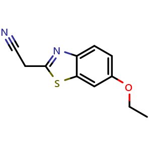 Chemical structure of (6-ethoxy-1,3-benzothiazol-2-yl)acetonitrile , CAS 207400-12-2, AChemBlock AD250567