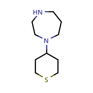 Chemical structure of 1-(tetrahydro-2H-thiopyran-4-yl)-1,4-diazepane , CAS 1248191-27-6, AChemBlock AD250568