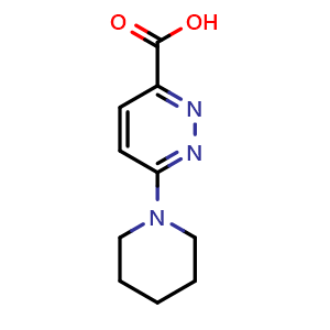 Chemical structure of 6-piperidin-1-ylpyridazine-3-carboxylic acid , CAS 914637-38-0, AChemBlock AD250575