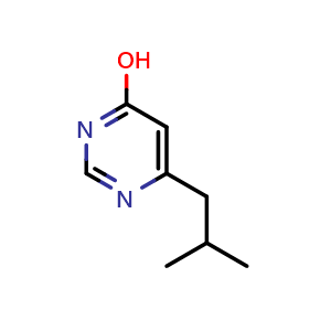 Chemical structure of 6-isobutylpyrimidin-4-ol , CAS 1537590-04-7, AChemBlock AD250586