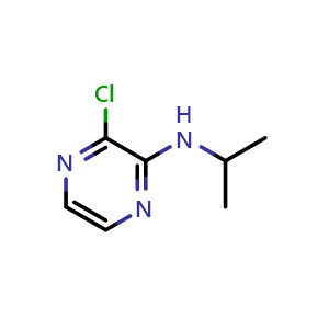 Chemical structure of 3-chloro-N-(propan-2-yl)pyrazin-2-amine , CAS 53265-32-0, AChemBlock AD250588