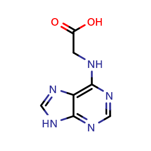 Chemical structure of (9H-Purin-6-ylamino)-acetic acid , CAS 10082-93-6, AChemBlock AD250598