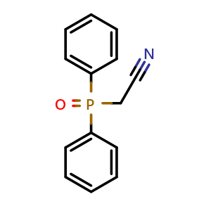 Chemical structure of (Diphenyl-phosphinoyl)-acetonitrile , CAS 23040-22-4, AChemBlock AD250600