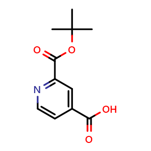 Chemical structure of 2-[(tert-Butoxy)carbonyl]pyridine-4-carboxylic acid , CAS 1955507-43-3, AChemBlock AD250620