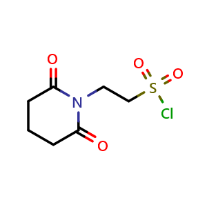 Chemical structure of 2-(2,6-Dioxopiperidin-1-yl)ethanesulfonyl chloride , CAS 1000339-13-8, AChemBlock AD250621