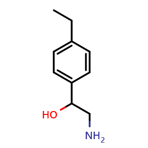 Chemical structure of 2-amino-1-(4-ethylphenyl)ethan-1-ol , CAS 133562-39-7, AChemBlock AD250625