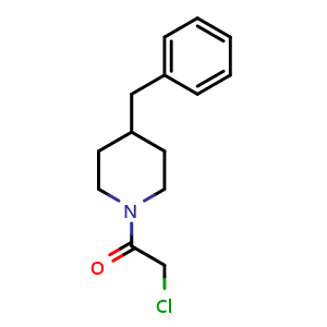 Chemical structure of 4-benzyl-1-(chloroacetyl)piperidine , CAS 158890-32-5, AChemBlock AD250626