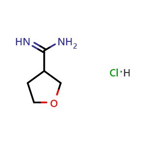 Chemical structure of oxolane-3-carboximidamide hydrochloride , CAS 2034154-08-8, AChemBlock AD250632