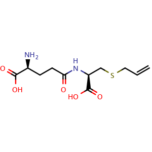 Chemical structure of (2S)-2-amino-5-[[(1R)-1-carboxy-2-prop-2-enylsulfanylethyl]amino]-5-oxopentanoic acid , CAS 91216-95-4, AChemBlock AD250638
