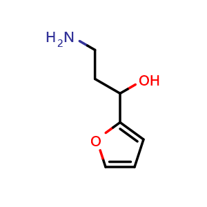 Chemical structure of 3-amino-1-(furan-2-yl)propan-1-ol , CAS 1082554-74-2, AChemBlock AD250657