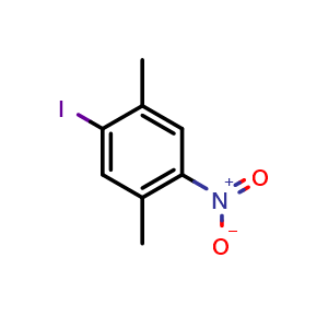 Chemical structure of 1-iodo-2,5-dimethyl-4-nitrobenzene , CAS 6311-51-9, AChemBlock AD250667