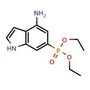 Chemical structure of diethyl (4-amino-1H-indol-6-yl)phosphonate , CAS 2140326-89-0, AChemBlock AD250672
