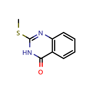 Chemical structure of 2-(methylsulfanyl)-3,4-dihydroquinazolin-4-one , CAS 54855-81-1, AChemBlock AD250674