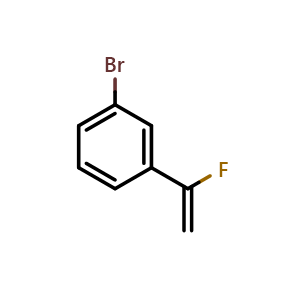 Chemical structure of 1-bromo-3-(1-fluoroethenyl)benzene , CAS 2247105-48-0, AChemBlock AD250678
