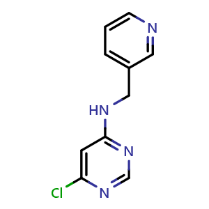 Chemical structure of 6-chloro-N-(pyridin-3-ylmethyl)pyrimidin-4-amine , CAS 1219957-80-8, AChemBlock AD250684