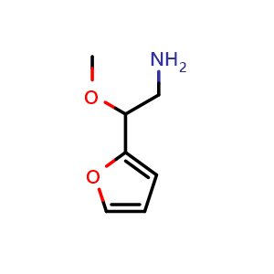Chemical structure of 2-(furan-2-yl)-2-methoxyethan-1-amine , CAS 98431-68-6, AChemBlock AD250686