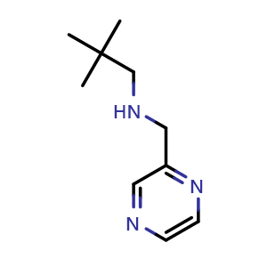 Chemical structure of (2,2-dimethylpropyl)[(pyrazin-2-yl)methyl]amine , CAS 1342896-41-6, AChemBlock AD250691
