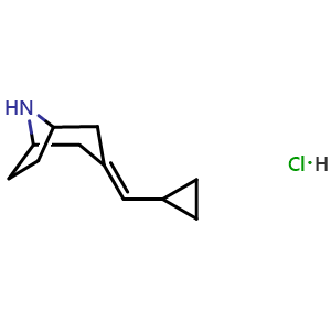 Chemical structure of 3-(cyclopropylmethylidene)-8-azabicyclo[3.2.1]octane hydrochloride , CAS 2097970-13-1, AChemBlock AD250707