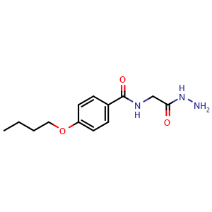 Chemical structure of 4-Butoxy-N-hydrazinocarbonylmethyl-benzamide , CAS 392247-14-2, AChemBlock AD250731