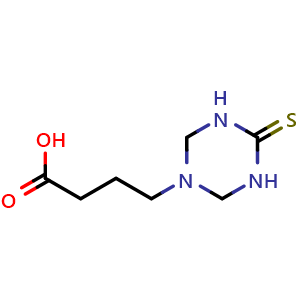 Chemical structure of 4-(4-Thioxo-1,3,5-triazinan-1-yl)butanoic acid , CAS 247109-16-6, AChemBlock AD250733