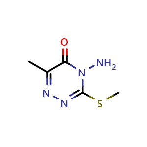 Chemical structure of 4-amino-6-methyl-3-(methylthio)-1,2,4-triazin-5(4H)-one , CAS 18826-96-5, AChemBlock AD250734