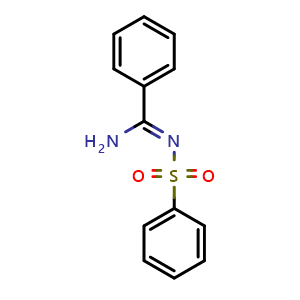 Chemical structure of N-[1-Amino-1-phenyl-meth-(Z)-ylidene]-benzenesulfonamide , CAS 1123883-53-3, AChemBlock AD250735