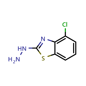 Chemical structure of (4-Chloro-benzothiazol-2-yl)-hydrazine , CAS 51769-38-1, AChemBlock AD250742
