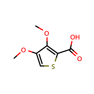 Chemical structure of 3,4-dimethoxythiophene-2-carboxylic acid , CAS 113589-62-1, AChemBlock AD250754