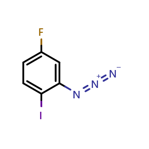Chemical structure of 2-azido-4-fluoro-1-iodobenzene , CAS 2613382-53-7, AChemBlock AD250755