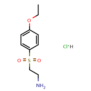 Chemical structure of {2-[(4-ethoxyphenyl)sulfonyl]ethyl}amine hydrochloride , CAS 1177298-29-1, AChemBlock AD250769