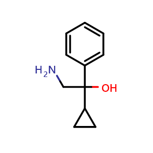 Chemical structure of 2-amino-1-cyclopropyl-1-phenylethanol , CAS 1268064-39-6, AChemBlock AD250778