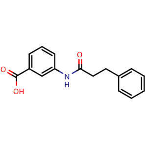 Chemical structure of 3-[(3-phenylpropanoyl)amino]benzoic acid , CAS 446829-08-9, AChemBlock AD250780