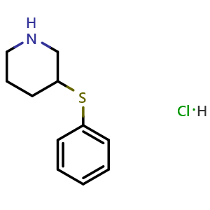Chemical structure of 3-(phenylthio)piperidine hydrochloride , CAS 1171835-84-9, AChemBlock AD250790