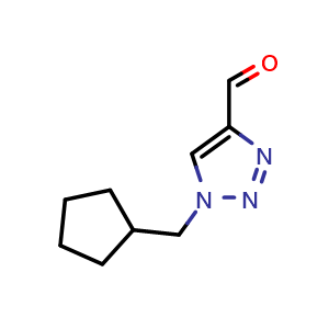 Chemical structure of 1-(cyclopentylmethyl)-1H-1,2,3-triazole-4-carbaldehyde , CAS 1490491-95-6, AChemBlock AD250799