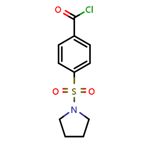 Chemical structure of 4-(pyrrolidin-1-ylsulfonyl)benzoyl chloride , CAS 23965-96-0, AChemBlock AD250804