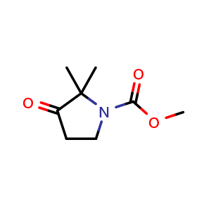 Chemical structure of methyl 2,2-dimethyl-3-oxopyrrolidine-1-carboxylate , CAS 77130-93-9, AChemBlock AD250813