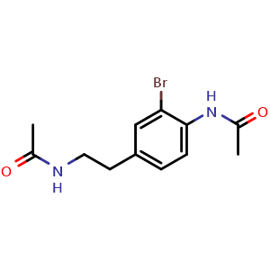 Chemical structure of N-[2-(3-bromo-4-acetamidophenyl)ethyl]acetamide , CAS 2548984-90-1, AChemBlock AD250819