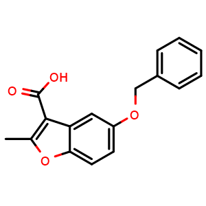 Chemical structure of 5-(Benzyloxy)-2-methylbenzofuran-3-carboxylic acid , CAS 5010-53-7, AChemBlock AD250821