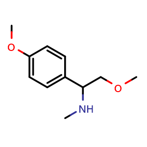 Chemical structure of 2-methoxy-1-(4-methoxyphenyl)ethyl(methyl)amine , CAS 1247242-66-5, AChemBlock AD250825